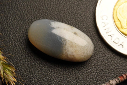 Moss Agate Cabochon, 22 x 12 mm, Handmade Oval, from Saskatchewan, Canada