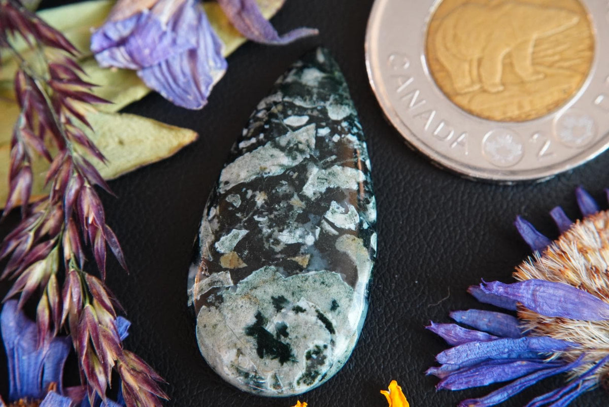 Dallasite Cabochon, 36 x 18 mm, Handmade Pear, from British Columbia, Canada