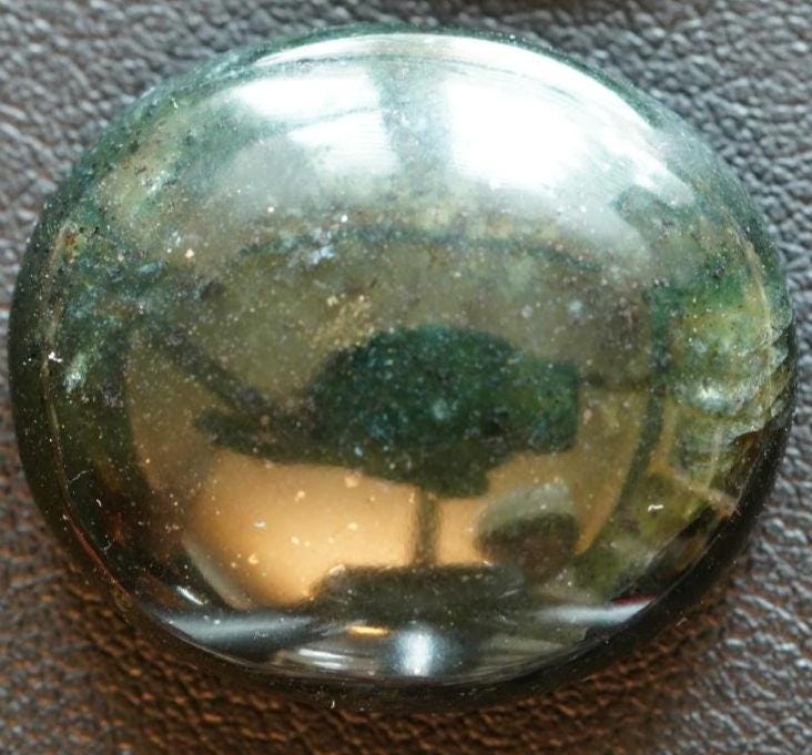 Serpentine Cabochon, 23 x 20 mm, Handmade Oval, from Newfoundland and Labrador, Canada