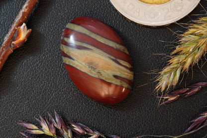 Banded Jasper Cabochon, 26 x 17 mm, Handmade Oval, from Saskatchewan, Canada