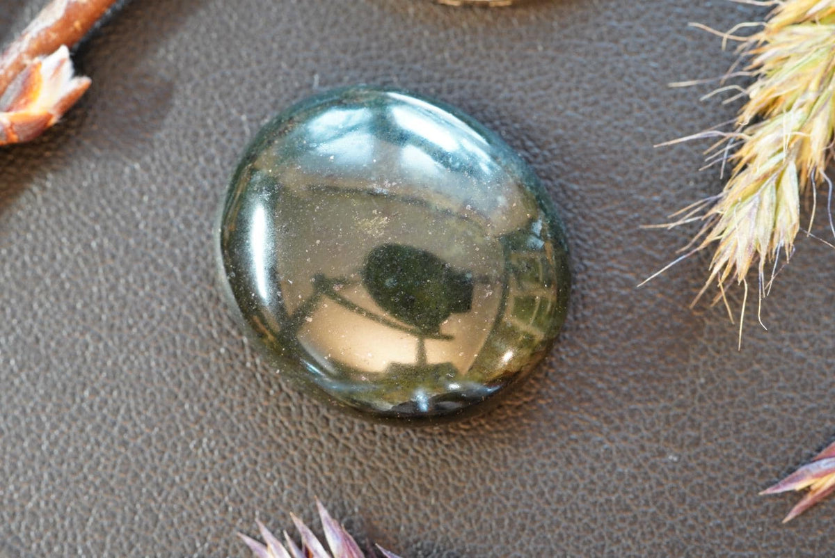 Serpentine Cabochon, 23 x 20 mm, Handmade Oval, from Newfoundland and Labrador, Canada