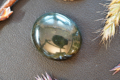 Serpentine Cabochon, 23 x 20 mm, Handmade Oval, from Newfoundland and Labrador, Canada