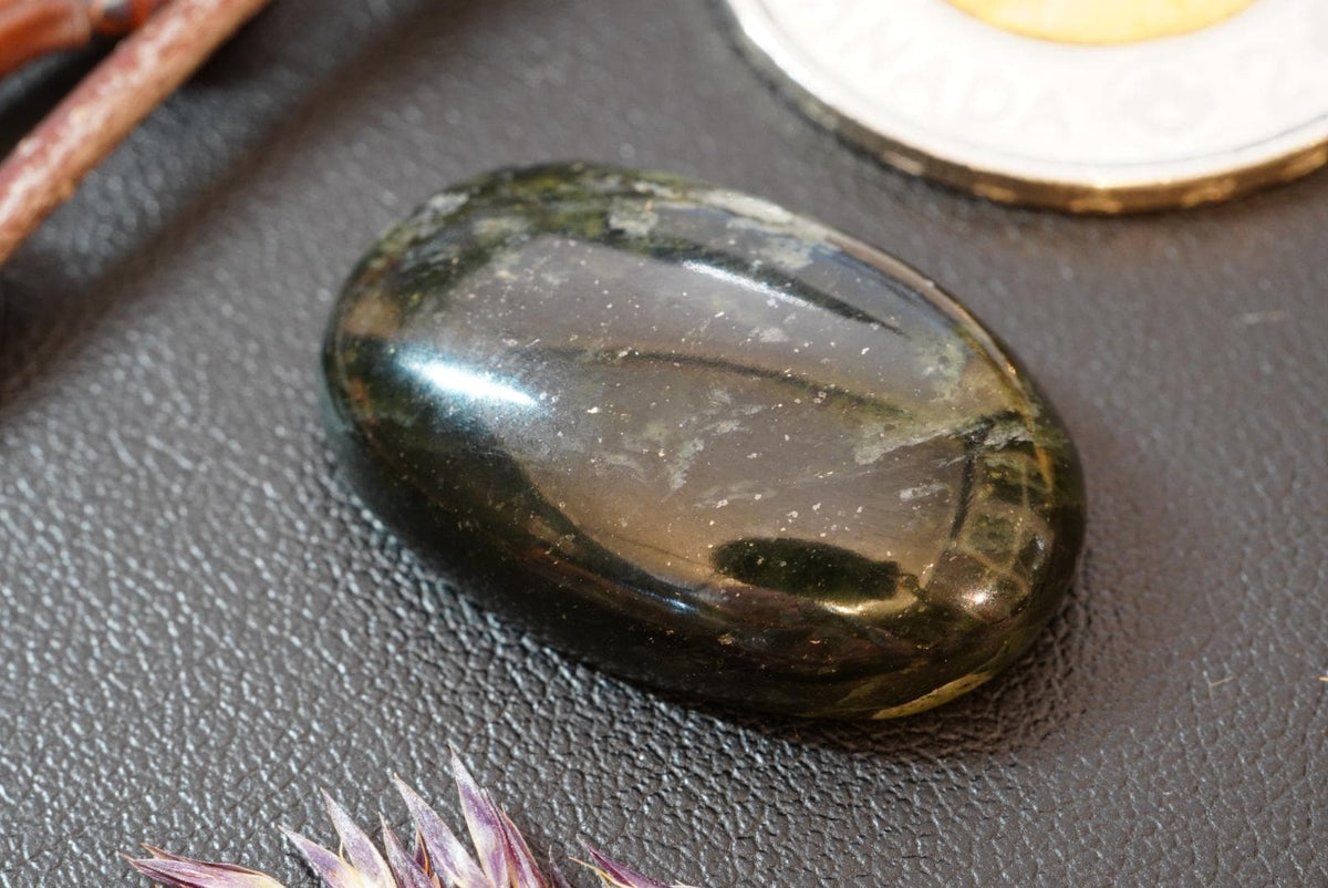 Serpentine Cabochon, 26 x 17 mm, Handmade Oval, from Newfoundland and Labrador, Canada