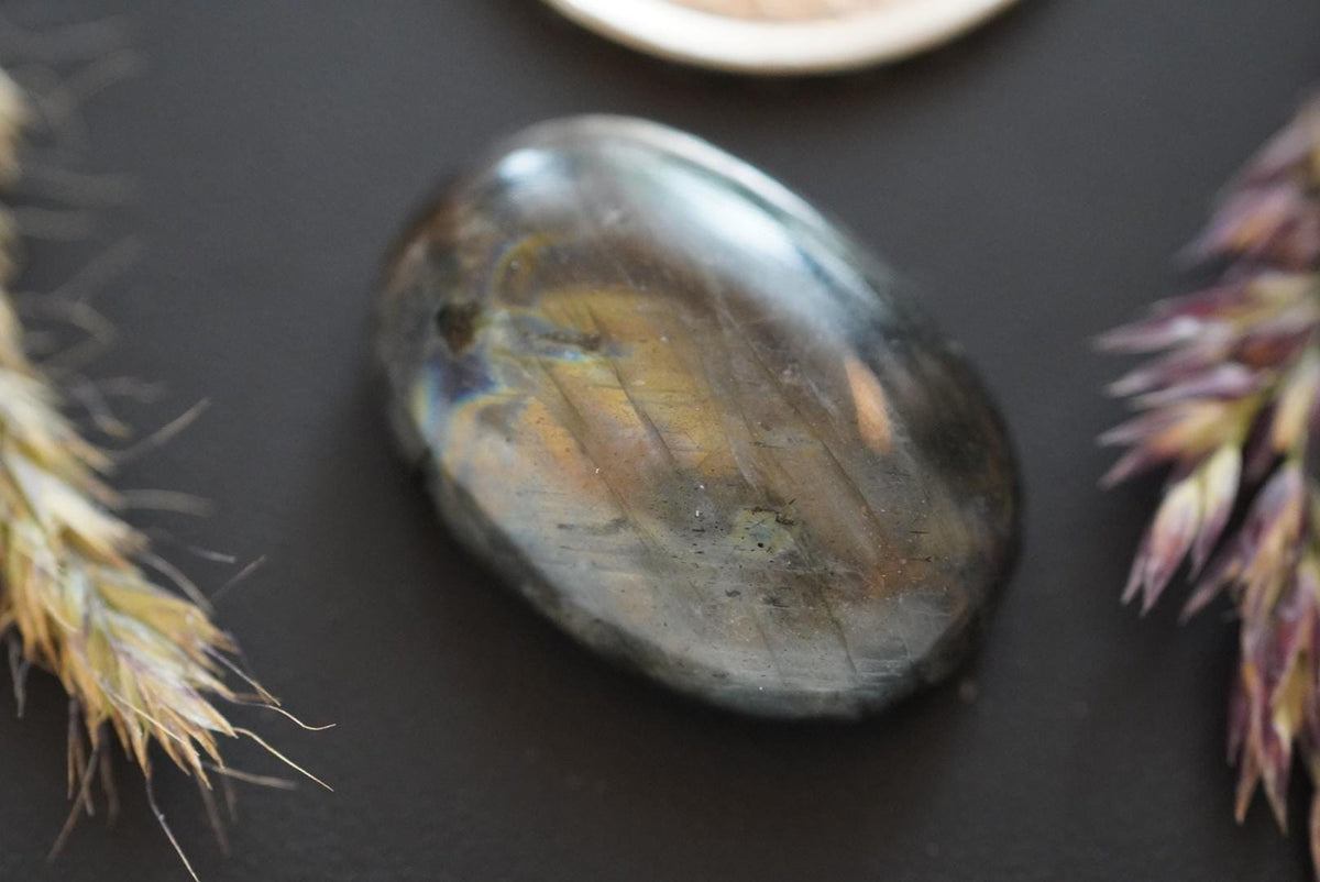 Labradorite Cabochon, 26 x 18 mm, Handmade Oval, from Newfoundland and Labrador, Canada