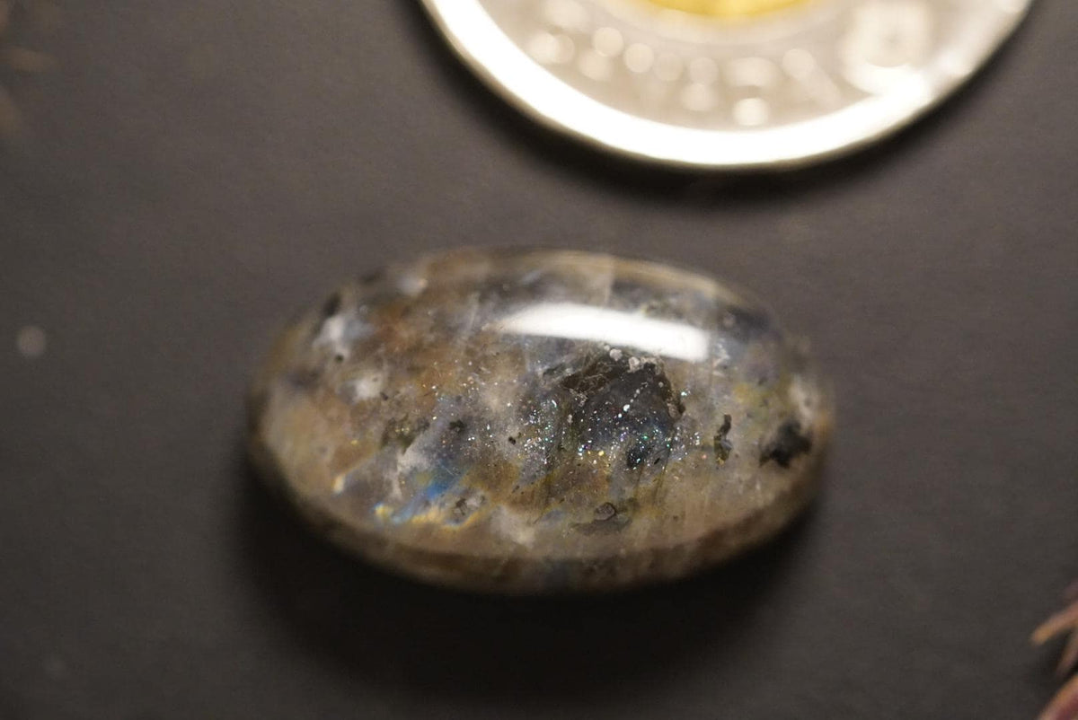 Labradorite Cabochon, 23 x 14 mm, Handmade Oval, from Newfoundland and Labrador, Canada