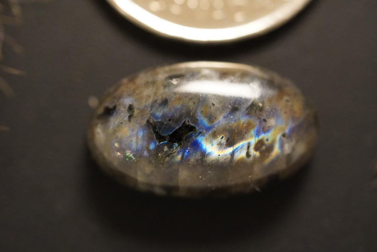 Labradorite Cabochon, 23 x 14 mm, Handmade Oval, from Newfoundland and Labrador, Canada