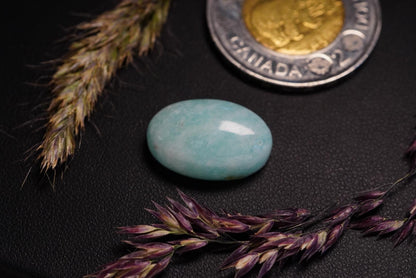 Amazonite Cabochon, 19 x 12 mm, Handmade Oval, from Quebec, Canada