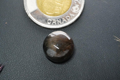 Labradorite Cabochon, 13 x 8 mm, Handmade Round, from Newfoundland and Labrador, Canada
