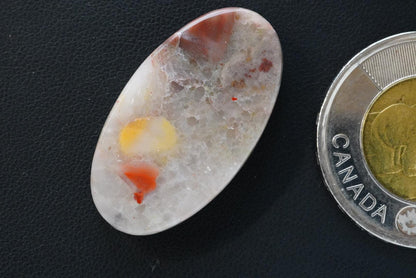 Puddingstone Cabochon, 32 x 18 mm, Oval, from Ontario, Canada