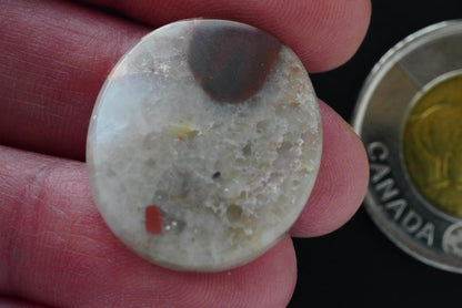 Puddingstone Cabochon, 25 x 21 mm, Handmade Oval, from Ontario, Canada