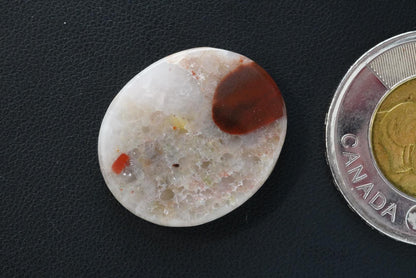 Puddingstone Cabochon, 25 x 21 mm, Handmade Oval, from Ontario, Canada