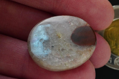 Puddingstone Cabochon, 25 x 21 mm, Handmade Oval, from Ontario, Canada