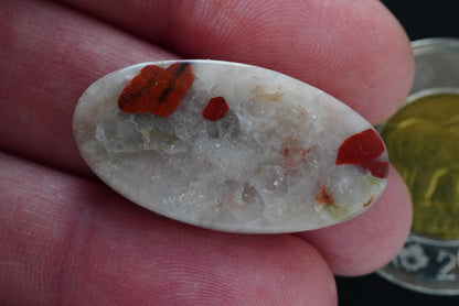 Puddingstone Cabochon, 30 x 16 mm, Handmade Oval, from Ontario, Canada