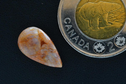 Peristerite Cabochon, 17 x 10 mm, Handmade Pear, from the Perth Region of Ontario, Canada