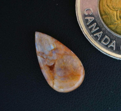 Peristerite Cabochon, 17 x 10 mm, Handmade Pear, from the Perth Region of Ontario, Canada