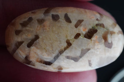 Graphic Quartz in Feldspar Cabochon, 25 x 14 mm, Handmade Oval, from Saskatchewan, Canada