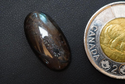 Labradorite Cabochon, 24 x 13 mm, Handmade Oval, from Newfoundland and Labrador, Canada