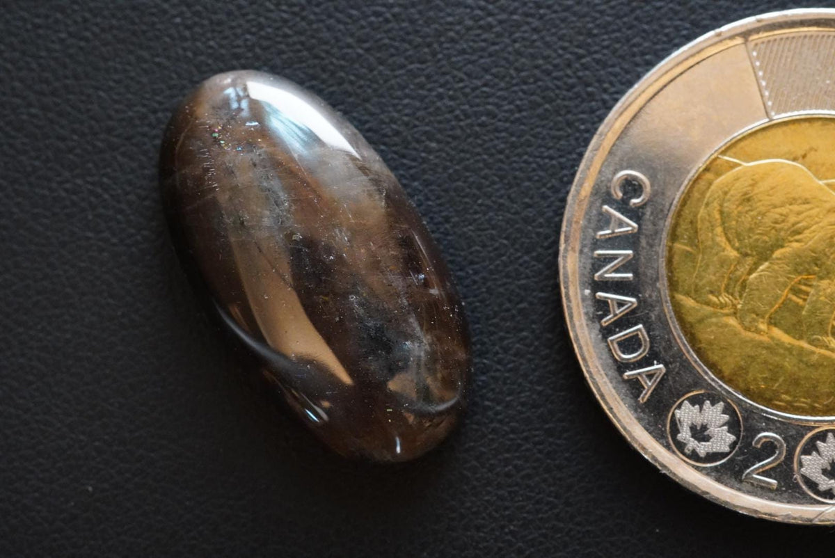 Labradorite Cabochon, 24 x 13 mm, Handmade Oval, from Newfoundland and Labrador, Canada