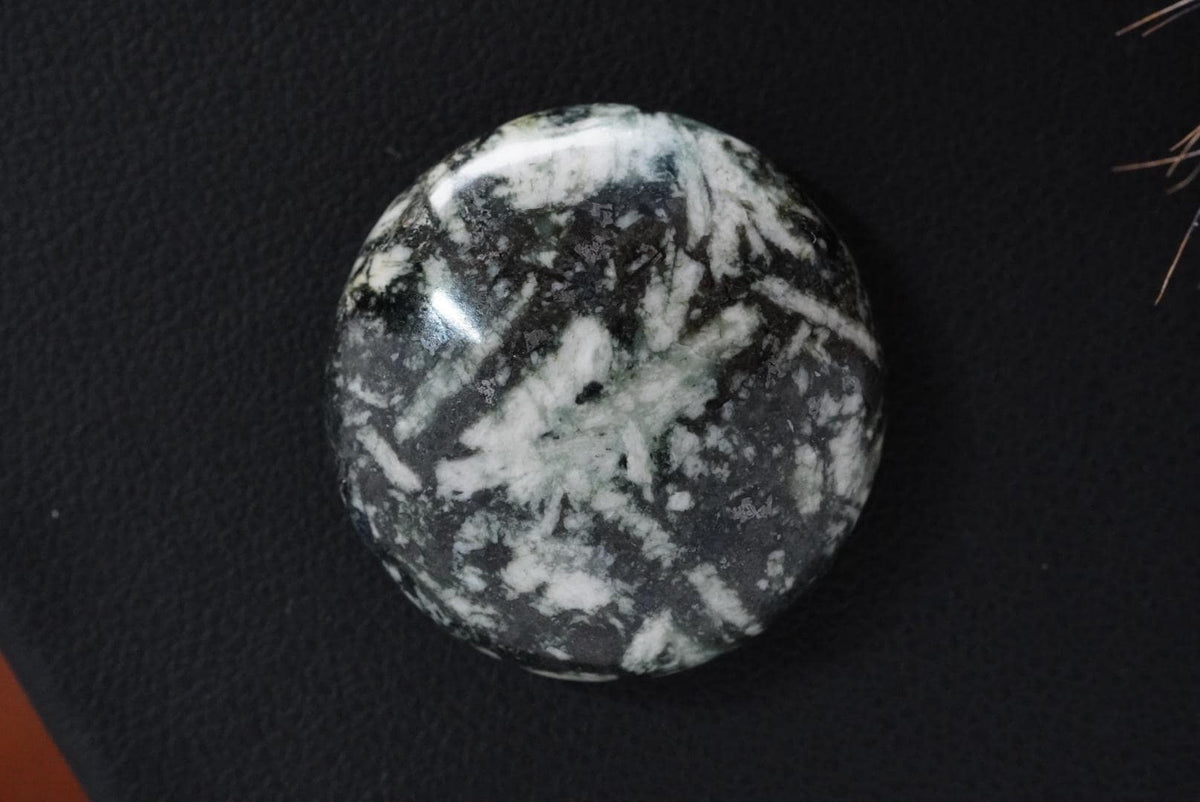Flower Stone Cabochon, 21 x 7 mm, Handmade Round, from British Columbia, Canada