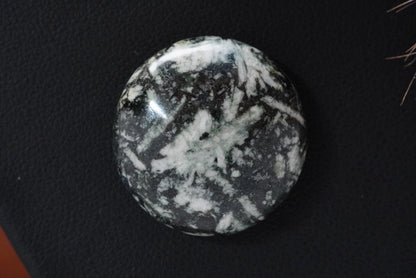 Flower Stone Cabochon, 21 x 7 mm, Handmade Round, from British Columbia, Canada