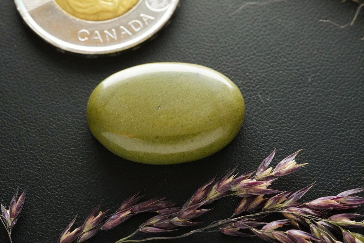 Epidosite Cabochon, 24 x 16 mm, Handmade Oval, from Saskatchewan, Canada