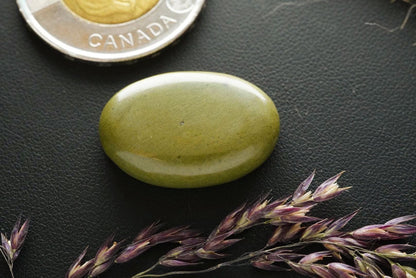 Epidosite Cabochon, 24 x 16 mm, Handmade Oval, from Saskatchewan, Canada