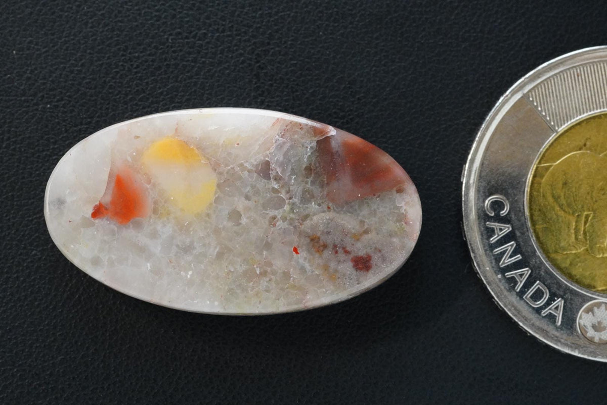 Puddingstone Cabochon, 32 x 18 mm, Oval, from Ontario, Canada