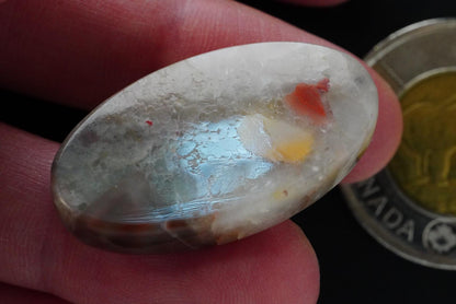 Puddingstone Cabochon, 32 x 18 mm, Oval, from Ontario, Canada