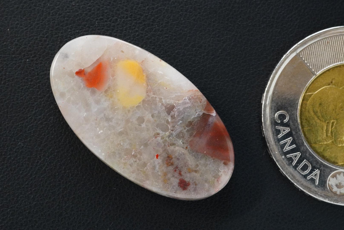 Puddingstone Cabochon, 32 x 18 mm, Oval, from Ontario, Canada