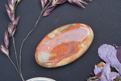 Agate Cabochon, 27 x 15 mm, Handmade Oval, from Quebec, Canada
