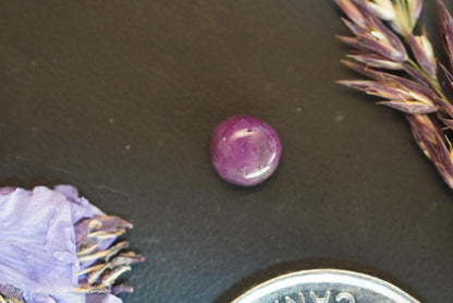 Corundum-Sapphire Cabochon, 6.25 x 3.5 mm, Handmade Round, from British Columbia, Canada