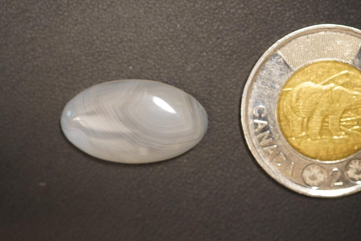 Agate Cabochon, 24 x 14 mm, Handmade Oval, from British Columbia, Canada