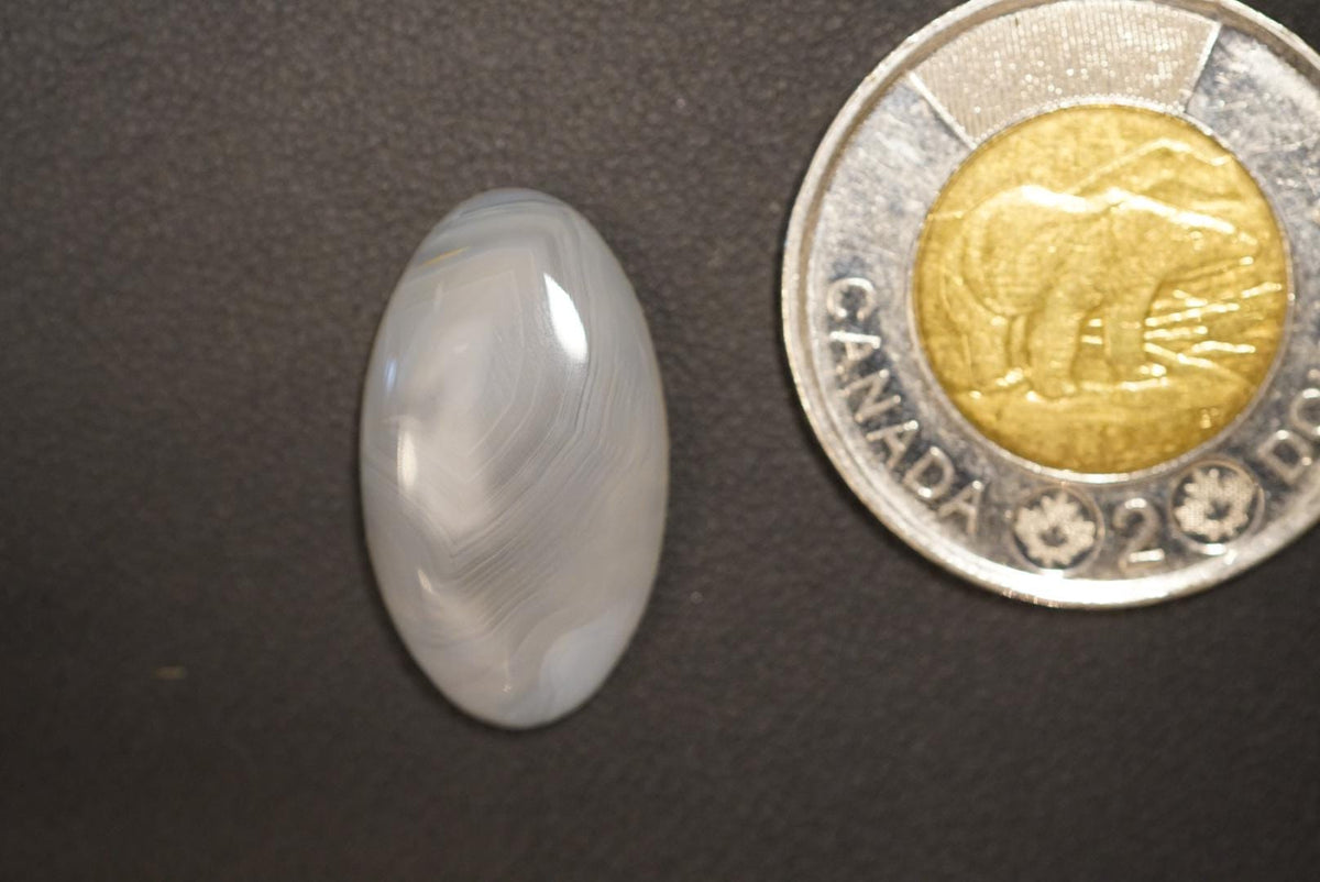 Agate Cabochon, 24 x 14 mm, Handmade Oval, from British Columbia, Canada