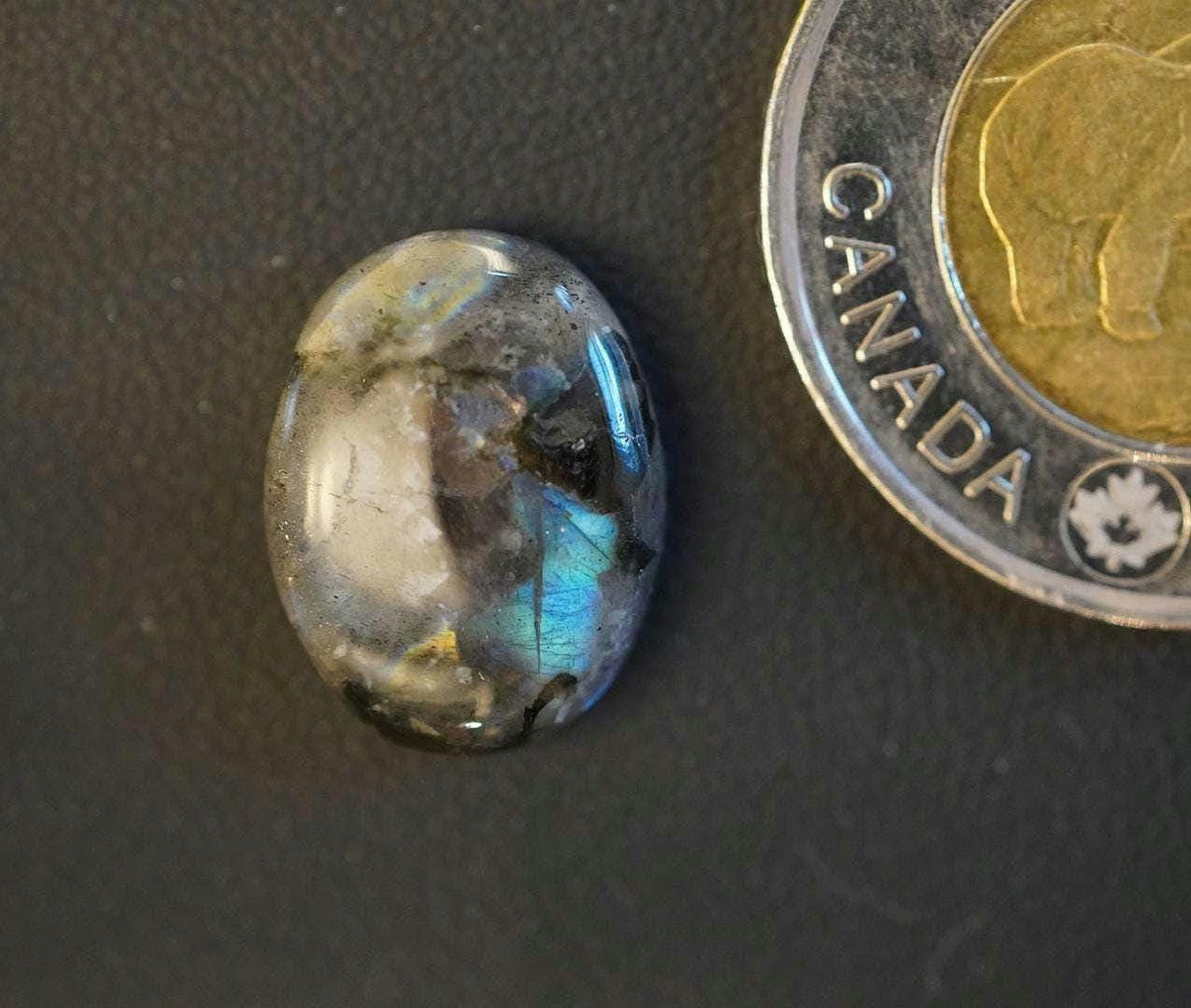 Labradorite Cabochon, 17 x 13 mm, Handmade Oval, from Newfoundland and Labrador, Canada