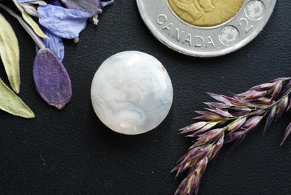 Agate Cabochon, 16 x 6 mm, Handmade Round, from British Columbia, Canada