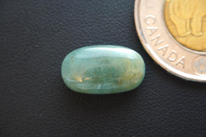 Aquamarine Cabochon, 16 x 10 mm, Handmade Oval, from Newfoundland and Labrador, Canada