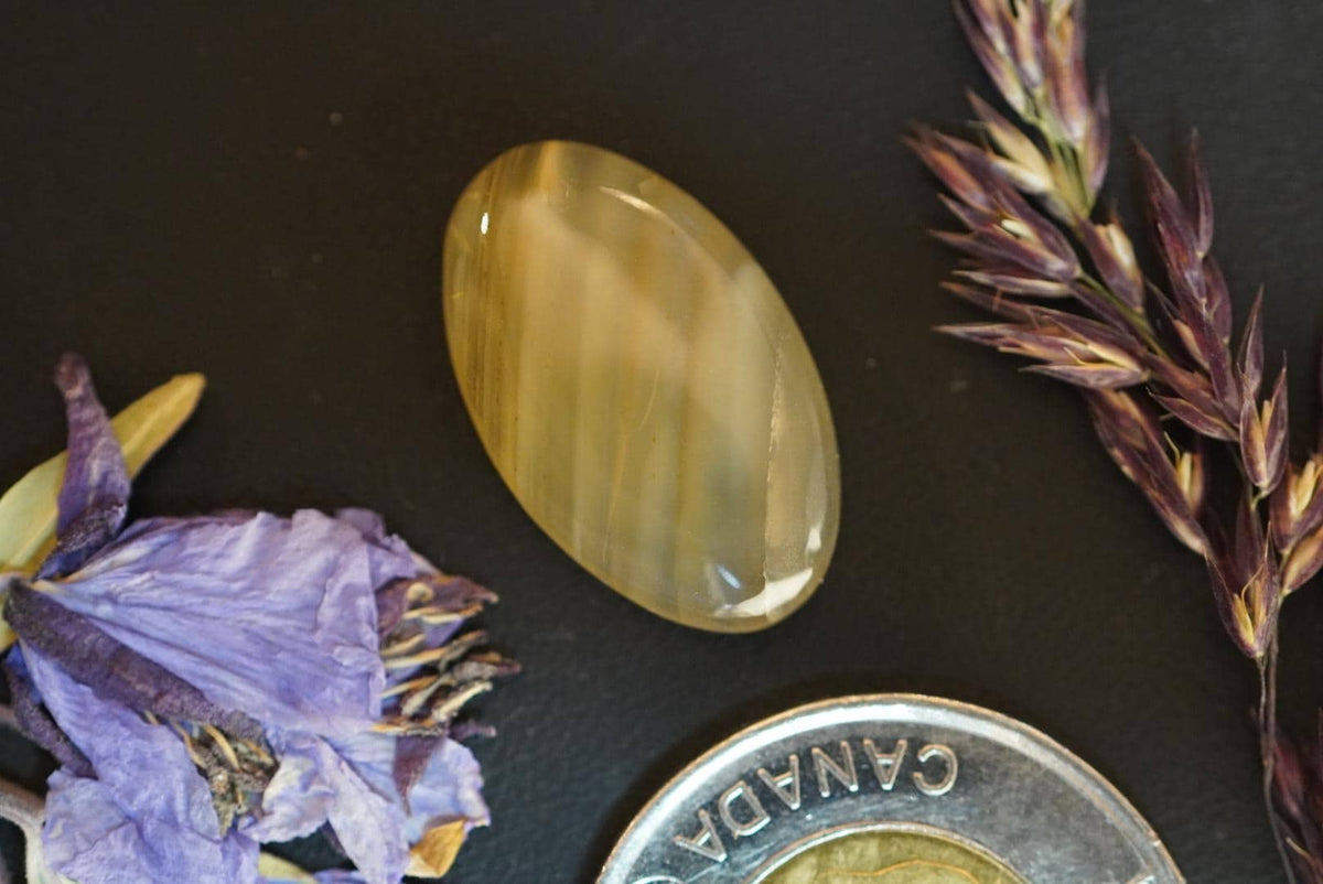 Carnelian Agate Cabochon, 24 x 15 mm, Handmade Oval, from British Columbia, Canada