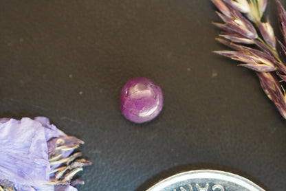 Corundum-Sapphire Cabochon, 6.25 x 3.5 mm, Handmade Round, from British Columbia, Canada