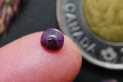 Corundum-Sapphire Cabochon, 4.75 x 2.55 mm, Handmade Round, from Newfoundland and Labrador, Canada