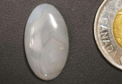 Agate Cabochon, 24 x 14 mm, Handmade Oval, from British Columbia, Canada