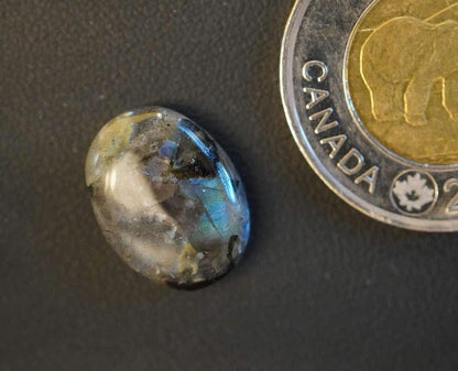 Labradorite Cabochon, 17 x 13 mm, Handmade Oval, from Newfoundland and Labrador, Canada