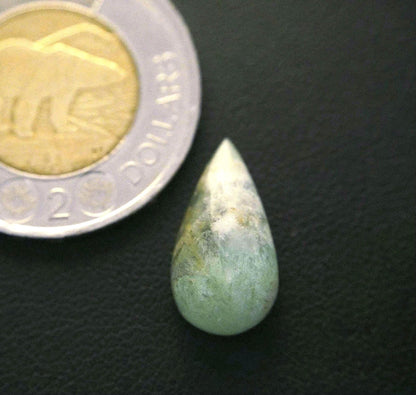 Fluorite Cabochon, 18 x 10 mm, Handmade Pear, from Newfoundland and Labrador, Canada