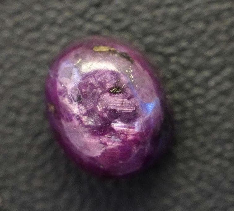 Corundum Ruby Cabochon, 8.0 x 6.5 mm Handmade Oval, from Newfoundland and Labrador, Canada