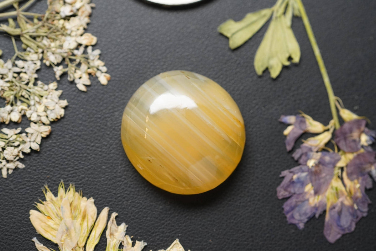 Carnelian Agate Cabochon, 21 x 8 mm, Handmade Round, from British Columbia, Canada