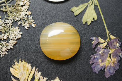 Carnelian Agate Cabochon, 21 x 8 mm, Handmade Round, from British Columbia, Canada