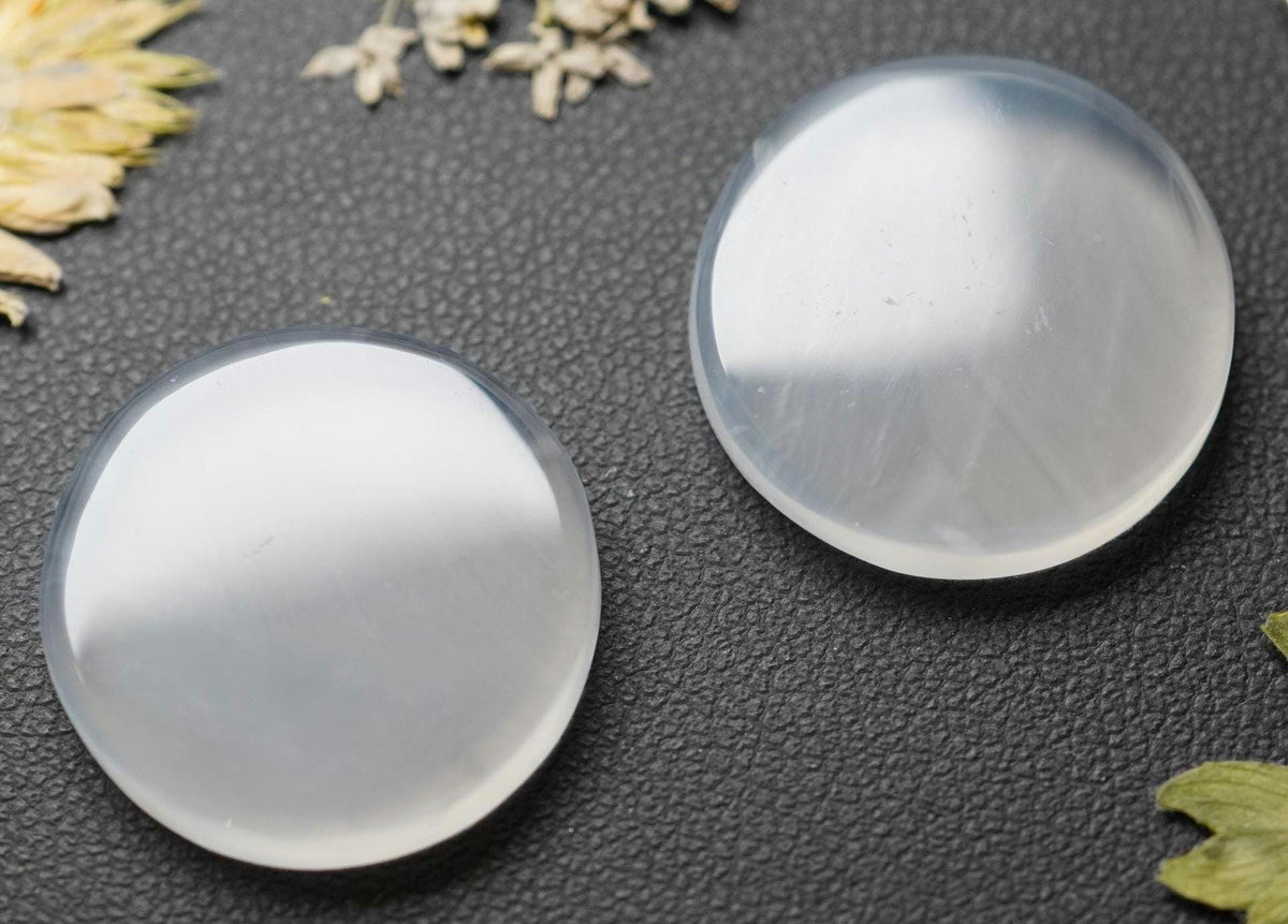Agate Cabochons, 18 x 3.5 mm, Handmade Round Pair, from British Columbia, Canada