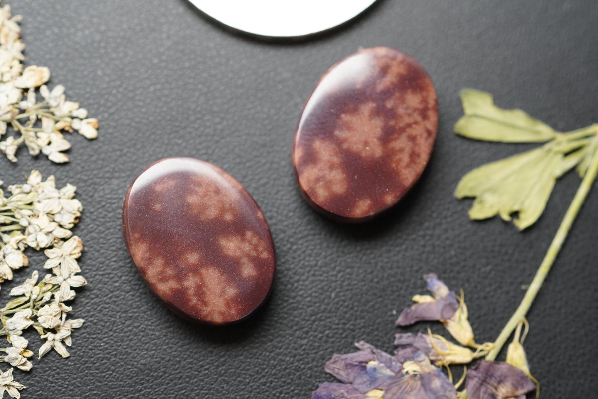 Jasper Cabochons, 18 x 14 mm, Handmade Oval Pair, from Newfoundland and Labrador, Canada