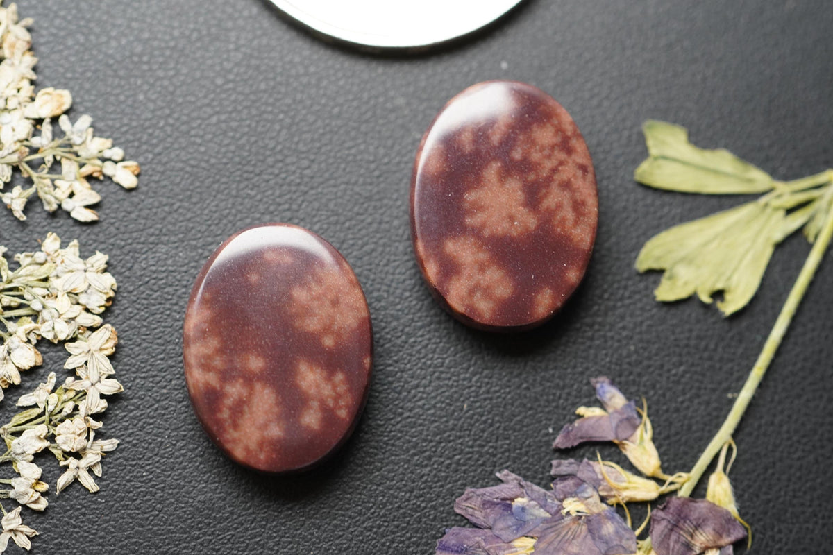 Jasper Cabochons, 18 x 14 mm, Handmade Oval Pair, from Newfoundland and Labrador, Canada