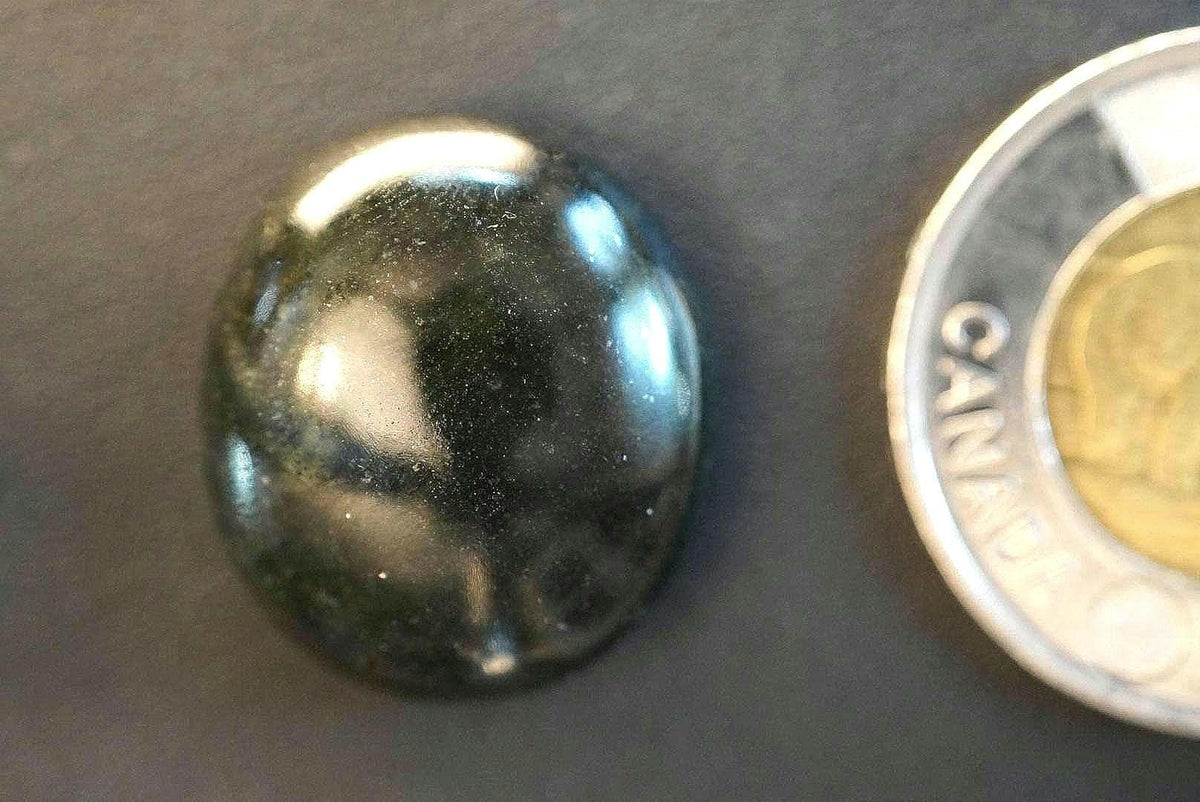Serpentine Cabochon, 23 x 20 mm, Handmade Oval, from Newfoundland and Labrador, Canada