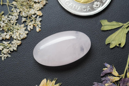 Rose Quartz Cabochon, 26.5 x 15.0 mm, Handmade Oval, from Ontario, Canada
